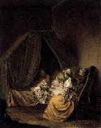 Daniel Chodowiecki The Lying-in Room oil painting